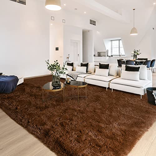 Kelarea Area Rug for Living Room, 6x9 Non-Slip Brown Rug Fluffy Soft Shag Rugs, Fuzzy Shaggy Plush Carpet for Bedroom, Nursery Rooms, Home Dorm - color: Brown, size: 6' x 9' (Rectangular)