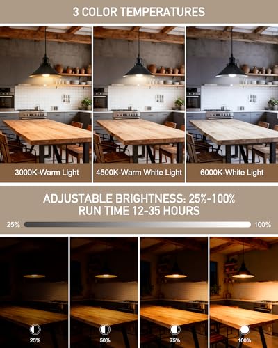 Bailoch 1 Pack Black Battery Operated Pendant Lights, Rechargeable No Wiring Chandelier with Remote，Wireless Battery Powered Hanging Lamp Fixture for Ceiling Kitchen Island Dining Room Hallway Bedroom