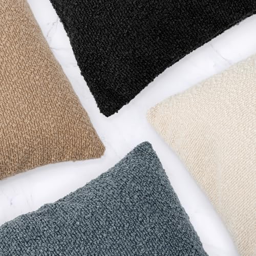 JoraLion 12x24 inch Boucle Lumbar Pillow Cover, Dark Brown Woven Texture Neutral Long Pillow Cover Breathable Cushion Case for Couch Sofa Bed Living Room Home Decor (Cover Only) - color: Brown, size: 24" x 12" (Pack of 1)