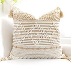 BlissBlush Cream White Boho Throw Pillow Cover 20X20, Boho Woven Textured Pillow Cover, Neutral Pillow Cover, Sofa Couch Bed Farmhouse Lumbar Pillow (Cover ONLY) - color: Cream, size: 20" x 20" (Pack of 1)