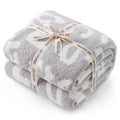 Snuggle Sac Leopard Queen Size Grey Microfiber Fluffy Warm Cozy Fuzzy Soft Blanket Reversible Cheetah Blankets for Bed, Couch, Sofa, 90x90 inches - color: Leopard Grey, size: Queen(90"x90")