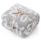 Snuggle Sac Leopard Queen Size Grey Microfiber Fluffy Warm Cozy Fuzzy Soft Blanket Reversible Cheetah Blankets for Bed, Couch, Sofa, 90x90 inches - color: Leopard Grey, size: Queen(90"x90")