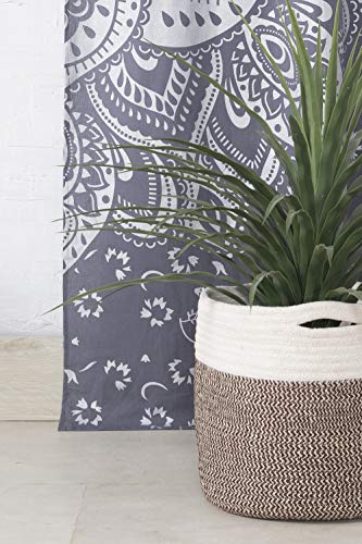 Popular Handicrafts Indian Hippie Bohemian Beautiful Ombre Color Mandala Curtain Panels Grey Silver - color: Grey Silver, size: 38"W x 83"L (Pack of 2)