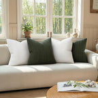a moment 2 Pack Bamboo Fiber Pillow Covers - Waffle Weave, Ultra Soft & Breathable, Euro Shams Cotton Throw Pillow for Couch, Sofa, Bedroom Living Room 24x24 Inch White - color: White, size: 24" x 24" (Pack of 2)