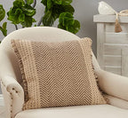 SARO LIFESTYLE Wilma Collection Timeless Animal Print Faux Fur Poly Filled Throw Pillow, 14" x 20", Natural - color: Natural, size: 22" Down