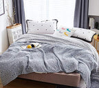 MEJU Blue Striped Checks Triange Muslin Reversible Throw Blanket for Bed Sofa Couch 100% Combed Cotton 3 Layer Soft Warm Quick Dry Throw Blanket Bedspread Bed Coverlet Sheet Full Queen 80 in X 90 in - color: Check2 Blue, size: F/Q 80 in x 90 in