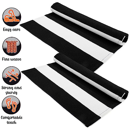 Timgle 4 Pack Hello and Welcome Doormat 30'' x 18'' Black and White Striped Rug 35'' x 24''Front Door Mats for Front Door Farmhouse Outdoor Doormats for Indoor Outside Entryway