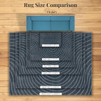 LUXE WEAVERS Modern Geometric Wave Blue 2x3 Area Rug - color: Blue, size: 2' x 3' (Rectangular)