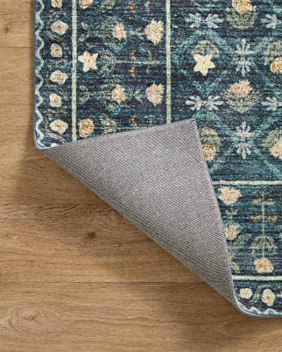 Loloi Rifle Paper Co. Eden Collection EDE-03 Lattice Indigo 2'-0" x 5'-0" Accent Rug feat. CloudPile™ - color: Lattice Indigo, size: 2' x 5' (Rectangular)