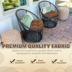 Barydat 3 Pack Wicker Furniture Cushions Waterproof Outdoor/Indoor Tufted Wicker Chair Cushions 1 Loveseat and 2 U-Shape Rattan Chairs for Patio Furniture, Rattan Love Seat, Bench(Brown) - color: Brown