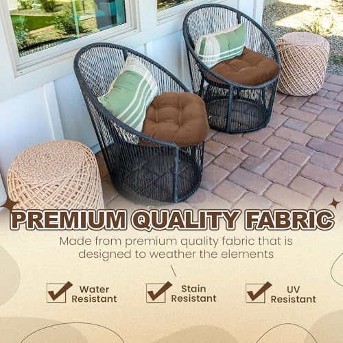 Barydat 3 Pack Wicker Furniture Cushions Waterproof Outdoor/Indoor Tufted Wicker Chair Cushions 1 Loveseat and 2 U-Shape Rattan Chairs for Patio Furniture, Rattan Love Seat, Bench(Brown) - color: Brown