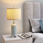 Living Room Lamps Set of 2, 27" Touch Lamps for Nightstand with USB A+C Ports, Modern Farmhouse Table Lamps for Bedroom, 2 Bulbs Included - color: Blue