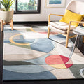 SAFAVIEH Rodeo Drive Collection Accent Rug - 3'6" x 5'6", Blue & Multi, Handmade Mid-Century Modern Abstract Wool, Ideal for High Traffic Areas in Entryway, Living Room, Bedroom (RD845B) - color: Blue/Multi, size: 3'6" x 5'6" (Rectangular)