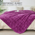 Exclusivo Mezcla King Size Fleece Blanket for Bed, Super Soft and Cozy Blankets All Season Use, Leaves Pattern, Plush Fuzzy Lightweight, Purple, 90x104 Inch - color: Purple, size: King(90"x104")