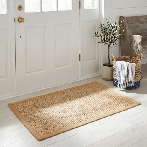 SAFAVIEH Area Rug 2x3 - Natural Fiber Collection - Maize, Sisal, Woven Design with Border (NF525F) - color: Maize, size: 2' x 3' (Rectangular)