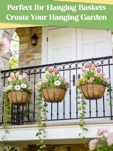 4Pcs 16inch Coconut Liners for Hanging Baskets Planters - Made of 100% Natural Coco Coir Fiber, Thick Breathable Round Liner for Outdoor Porch Garden Flower - size: 16in