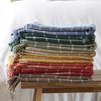 DII Transitional Checked Plaid Woven Throw, 50x60, Honey Gold - color: Honey Gold, size: 50x60"