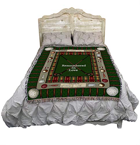 Pure Country Weavers Memorial Golf Blanket - Remembered in Love Blanket - Sympathy Bereavement Gift Tapestry Throw Woven from Cotton - Made in the USA (72x54) - color: Golf, size: 72" x 54"