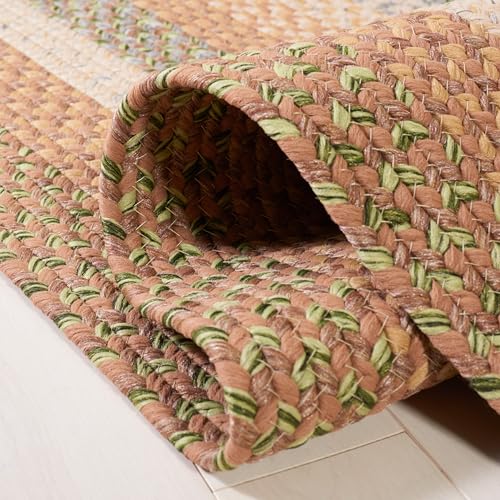 SAFAVIEH Washable Rug Outdoor Braided Collection - 2' x 3', Tan & Multi, Handmade & Reversible, Non-Shedding & Easy to Clean, Ideal for Entryway, Patio, Kitchen, Mudroom, Front Door (BRD314A) - color: Tan/Multi, size: 2' x 3' (Rectangular)