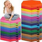 Timgle 25 Pcs Floor Cushions for Classroom 15 Inch Flexible Seating Bulk with Handles 1.6 Inch Thick Foam Floor Pillows Portable Seating for Home School Kindergarten Daycare Nursery Playroom(Hexagon) - style: Hexagon