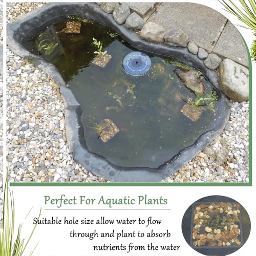 8 Pcs 9 Inch Pond Plant Baskets for Plants Hydroponics Net Pots Water Garden Plant Pots Black Plastic Pond Basket Square Plastic Mesh Pond Containers for Live Aquarium Plants - style: 9" Square-8 PCS