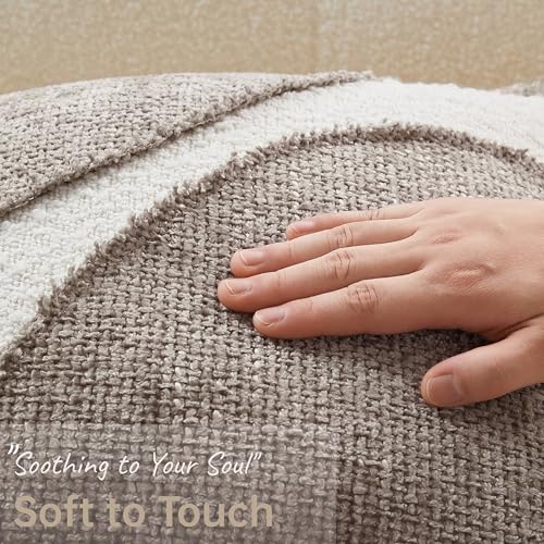 Decorative Boucle Fringe Throw Pillow Covers Set of 2, 18x18 Inch Design Couch Throw Pillows for Sofa Bed Living Room Decor (Khaki, 18"X18" (Pack of 2)) - color: Khaki