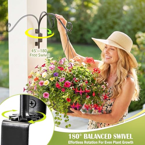 AJART Bird Feeder Hanger of Swivel Hanging Plant Bracket for Outdoor(Black) More Suitable for Outside birdhouses Plant Hooks (16"-2PCs) - color: A-2PCS, size: 16 Inch