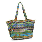 OPQRSTU Women Hippie Tote Hand Bag Large Capacity Bohemian Bag Portable Tourist Shoulder Bags - color: Green
