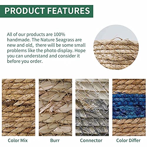 Seagrass Planter Basket 3 Set Handmade Woven Basket Indoor Outdoor Storage Basket Flower Pot Container with Waterproof Plastic Liner for Houseplants Succulents Orchid Modern Home Decor Brown