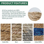 Seagrass Planter Basket 3 Set Handmade Woven Basket Indoor Outdoor Storage Basket Flower Pot Container with Waterproof Plastic Liner for Houseplants Succulents Orchid Modern Home Decor Brown