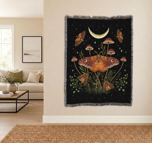 Pure Country Weavers Autumn Light Underwings by Episodic Drawing - Gift Tapestry Throw Blanket Woven from Cotton - Made in The USA (72x54) - color: Autumn Light Underwings, size: 72x54