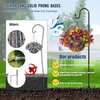 Ottsuls Shepherd Hooks with 5 Prongs Base for Outdoor - 76 Inch Adjustable Bird Feeder Pole for Outside Hanging, Garden, Hummingbird Feeder, Plant Baskets, Solar Light Lanterns, Wedding Decor (1 Pack) - size: 76 INCH, style: A-1 Pack