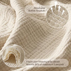 WDCOZY Muslin Blanket 100% Cotton Blankets Twin Size 4-Layer Breathable Lightweight Soft for Couch Bed Boho Farmhouse Linen Tassels Ruffle Gauze Blankets All Season 60x80 Inches Beige Tan Neutral - color: Beige, size: Twin (60"x80")