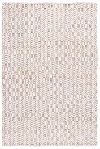 SAFAVIEH Area Rug 4x6 - Natural Fiber Collection - Natural & Pink, Handmade Jute & Wool, Ideal for Living Room, Bedroom, Dining Space (NFB225U) - color: Natural/Pink, size: 4' x 6' (Rectangular)