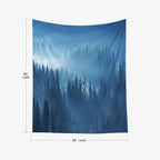 EMMTEEY Foggy Forest Tapestry Small Tapestry Wall Mystical Mountain Pine Forest in Fog Teen Tapestry 50X60 Inches Present for Families
