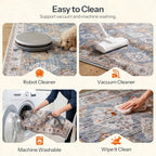 HOOBRO 2 x 6 Runner Rugs Washable, Area Rugs for Hallway Kitchen Bedroom Beside Laundry Bathroom Rug, Non-Slip Backing Stain Resistant Carpet, Pet Friendly Low Pile Soft Rug, Light Blue BU02AR01 - color: Light Blue, size: 2' x 6' (Rectangular)