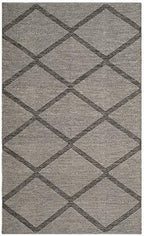SAFAVIEH Montauk Collection Area Rug - 5' x 8', Black, Handmade Cotton, Ideal for High Traffic Areas in Living Room, Bedroom (MTK821D) - color: Black, size: 5' x 8' (Rectangular)