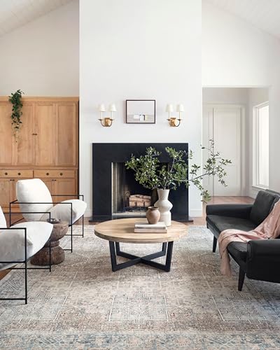 Loloi Chris Loves Julia Jules Collection JUL-07 Natural/Ocean 7'-6'' x 9'-6'', .13" Pile Height, Area Rug - color: Natural / Ocean, size: 7'6" x 9'6" (Rectangular)