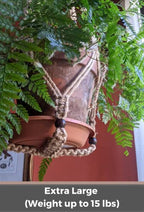 43 Inches Macrame Planter Hanger Large for 12 inch Pot + Swag Hook (Extra Long & Big) | Large Hanging Planter for Indoor Plants | No Tassel, Cotton Rope, NO Pot/Plant Included (Jute)(XL) - color: Brown