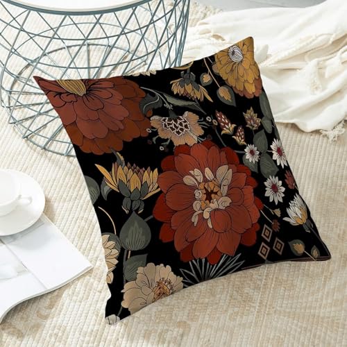 Floral Botanical Pillow Covers 20x20 Inch Set of 2, Abstract Mid Century Morden Outdoor Decorative Retro Bohemian Flower Throw Pillows Tropical Leaves Couch Cushion Case for Chair Sofa Bedroom - color: Vc2, size: 20" x 20" (Pack of 2)