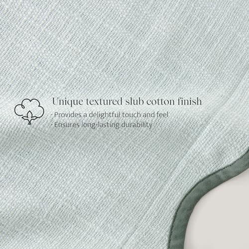 Double Stitch Scalloped Throw Pillow Covers - 100% Cotton Set of 2 Decorative Boho Pillow Covers 18 x 18, Made in India, Square Cushion Case, Modern Home Decor for Couch Sofa Living Room, Aqua Mint - color: Aqua Mint, size: 18" x 18" (Pack of 2)