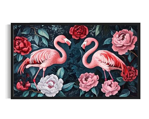 Flamingos William Morris Wall Art Poster Prints, Vintage Flowers Tapestry, Floral Decor for Living Room, Bedroom, Office, Bathroom AA12 (Flamingos, 24 x 48 inches (1 Panel), Unframed) - color: Flamingos, size: 24 x 48 inches (1 Panel)