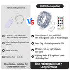 8 Pack Rechargeable LED Fairy Lights 7Ft 20LED Battery Operated with Remote, DIY Timer & 8 Modes, Mini Twinkle String Lights for Indoor Christmas Wedding Mason Jar Bedroom Party Table (White) - color: White