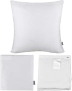 Thmyo 4-Pack 100% Cotton Comfortable Solid Decorative Throw Pillow Case, Square Cushion Cover Pillowcase Sublimation Blank Pillow Covers Valentines Day DIY Throw Pillowcase(20x20inch/50x50cm,White)