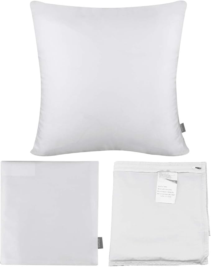 Thmyo 4-Pack 100% Cotton Comfortable Solid Decorative Throw Pillow Case, Square Cushion Cover Pillowcase Sublimation Blank Pillow Covers Valentines Day DIY Throw Pillowcase(20x20inch/50x50cm,White)