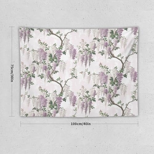HZOHNAGO Lavender Flower Tapestry Purple Floral Tree Botanical Pattern Printed Wall Tapestry Wall Hanging for Bedroom Living Room Dorm 40" W x 30" H - color: Lavender-3, size: 40"L x 30"W