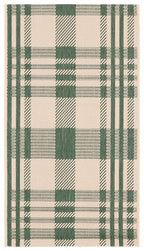 SAFAVIEH Courtyard Collection 2' x 3'7" Green/Beige CY6201 Modern Farmhouse Plaid Indoor/ Outside Waterproof Easy cleansingPatio Backyard Mudroom Accent Mat - color: Green/Beige, size: 2' x 3'7" (Rectangular)