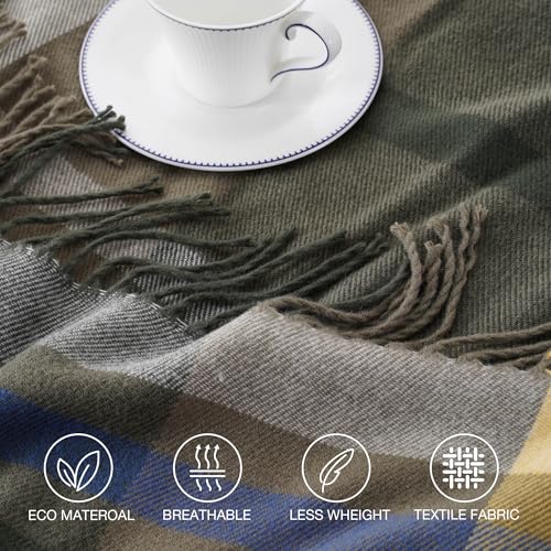 BATTILO HOME Olive Green Plaid Throw Blanket for Couch - Army Green Plaid Blanket Buffalo Checkered Blankets - Lightweight Farmhouse Outdoor Throw Blankets for Bed, Sofa 50"x60" - color: Army Green