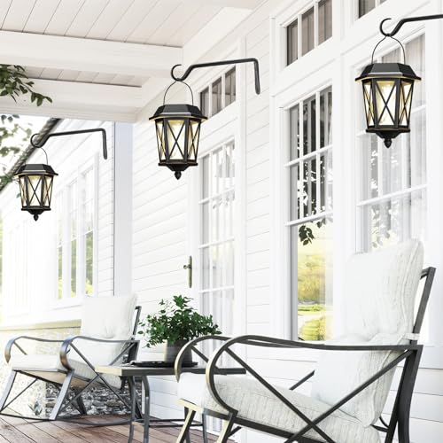 10 inch Plant Hanger, Sturdy Hanging Plant Bracket Outdoor, Hanging Plant Wall Hook Heavy Duty, for Hanging Bird Feeders, Planters, Lanterns, Wind Chimes, Indoor/Outdoor Use, Black, Set of 2 - color: Black, size: 10in-2-Black