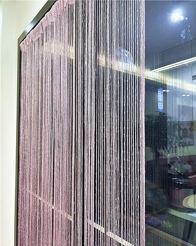 ave split Decorative Door String Curtain Wall Panel Fringe Window Room Divider Blind Divider Tassel Screen Home 100cm*200cm (pink18) - color: Pink18